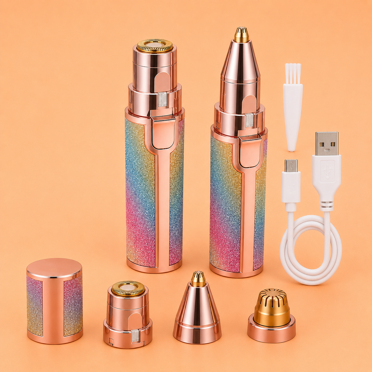 2-in-1 rechargeable facial hair remover and eyebrow trimmer for women