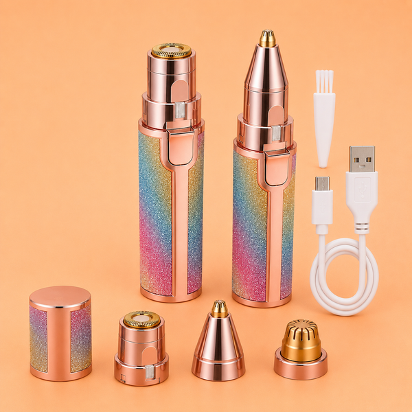 2-in-1 rechargeable facial hair remover and eyebrow trimmer for women