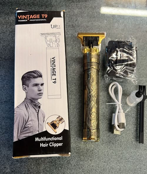 Rechargeable Metal Body T9 Vintage Hair Trimmer for Men with different  clipper sizes