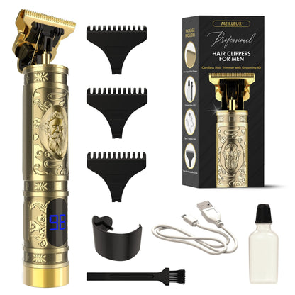 T9 Vintage Hair Trimmer for Men – Professional Rechargeable Hair &amp; Beard Trimmer (Metal Body)