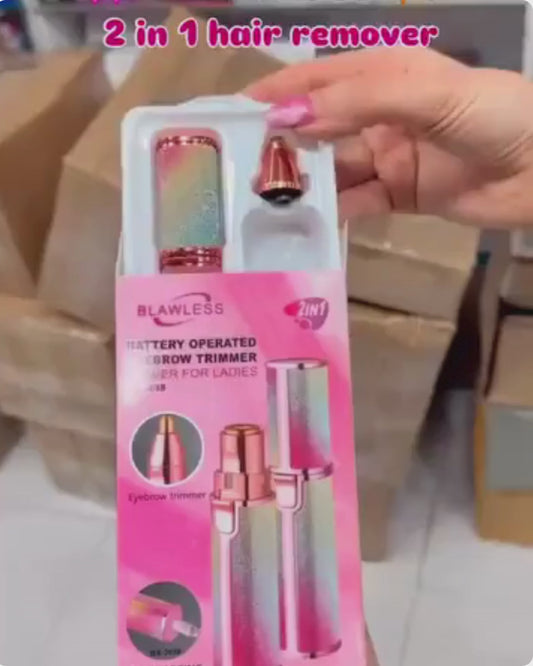 2-in-1 Rechargeable Facial Hair Remover & Eyebrow Trimmer for Women with LED Light