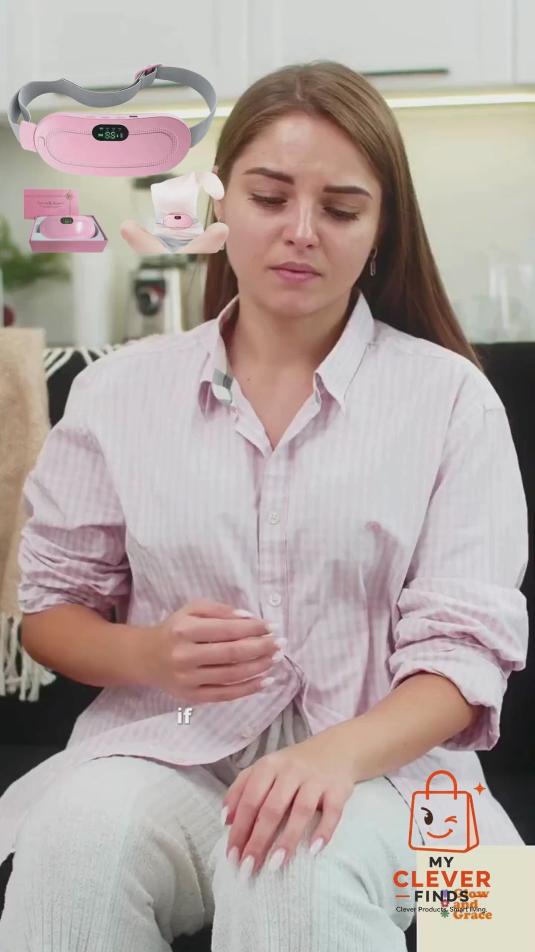 Portable period heating belt for menstrual cramps